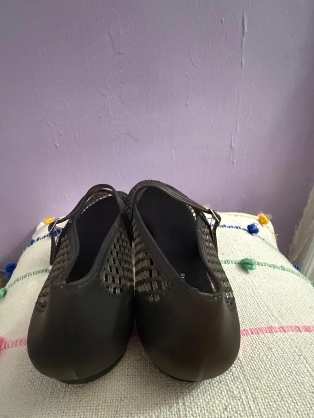 Roxoni Double Strap Jelly Mary Jane Flats - Black/ Transparent - New Without Tag - Picture 5 of 8